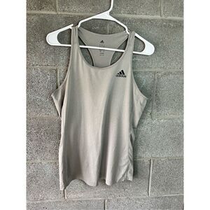 Adidas Climalite Scoop Neck Racerback Activewear Tank Top Gray Size Medium